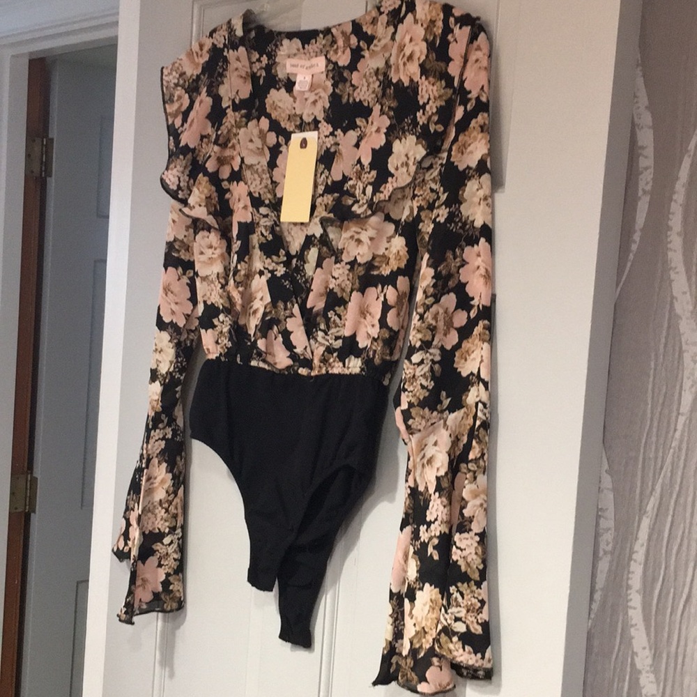 Floral long sleeve bodysuit